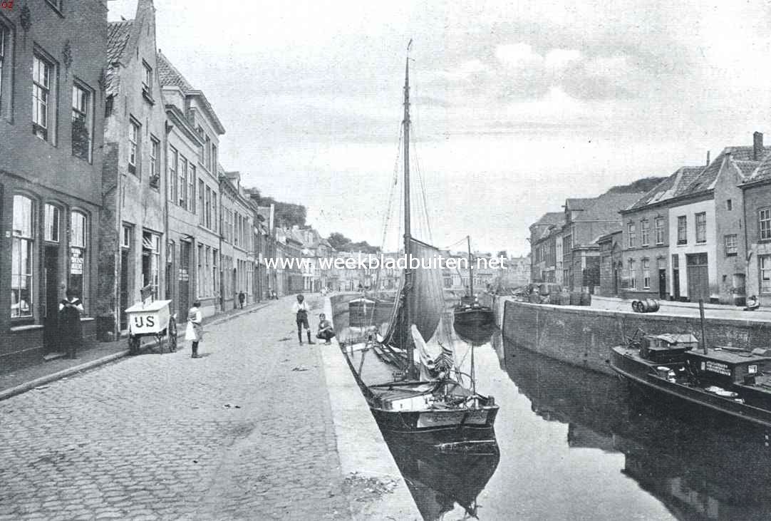 Havengezicht te 's Hertogenbosch. Links de Breede, rechts de Smalle Haven