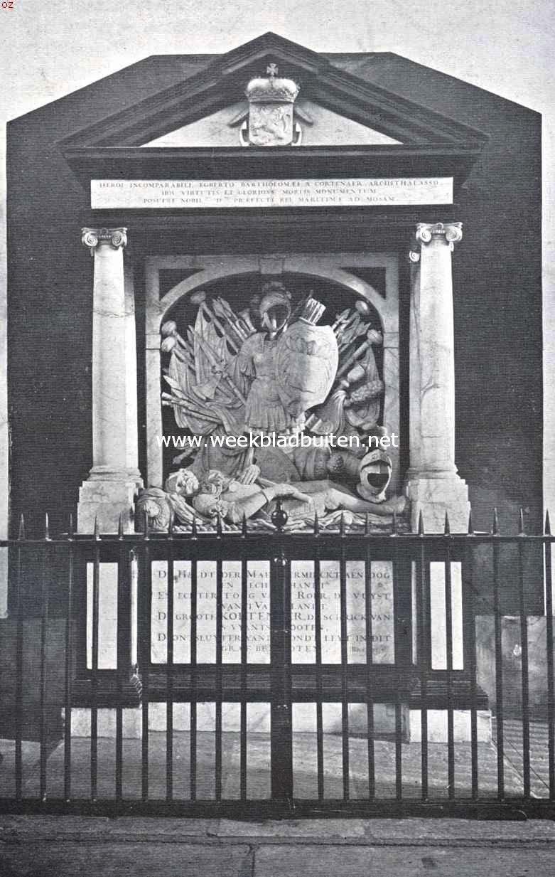De St. Laurenskerk te Rotterdam. Grafmonument van Egbert. Meesz. Kortenaer