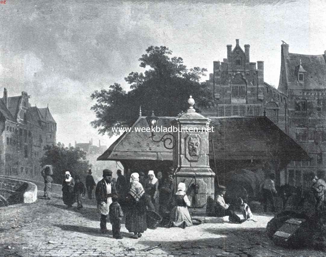 Bij de pomp. Naar een schilderij van C. Springer.