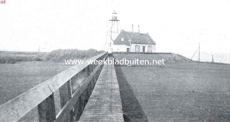 Schokland. De zuidpunt van Schokland met den vuurtoren