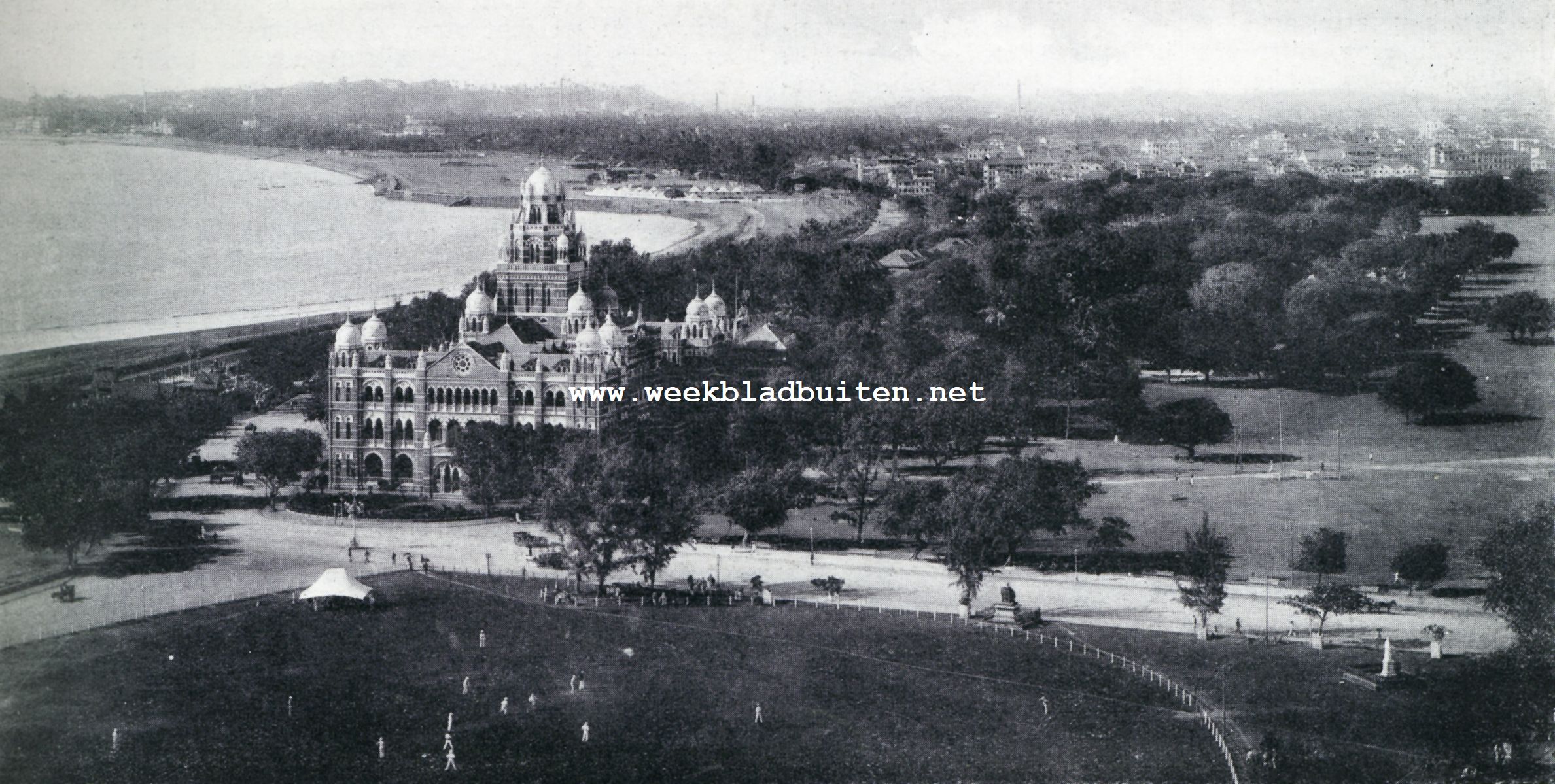 Gezicht op Bombay van den Malabas-heuvel