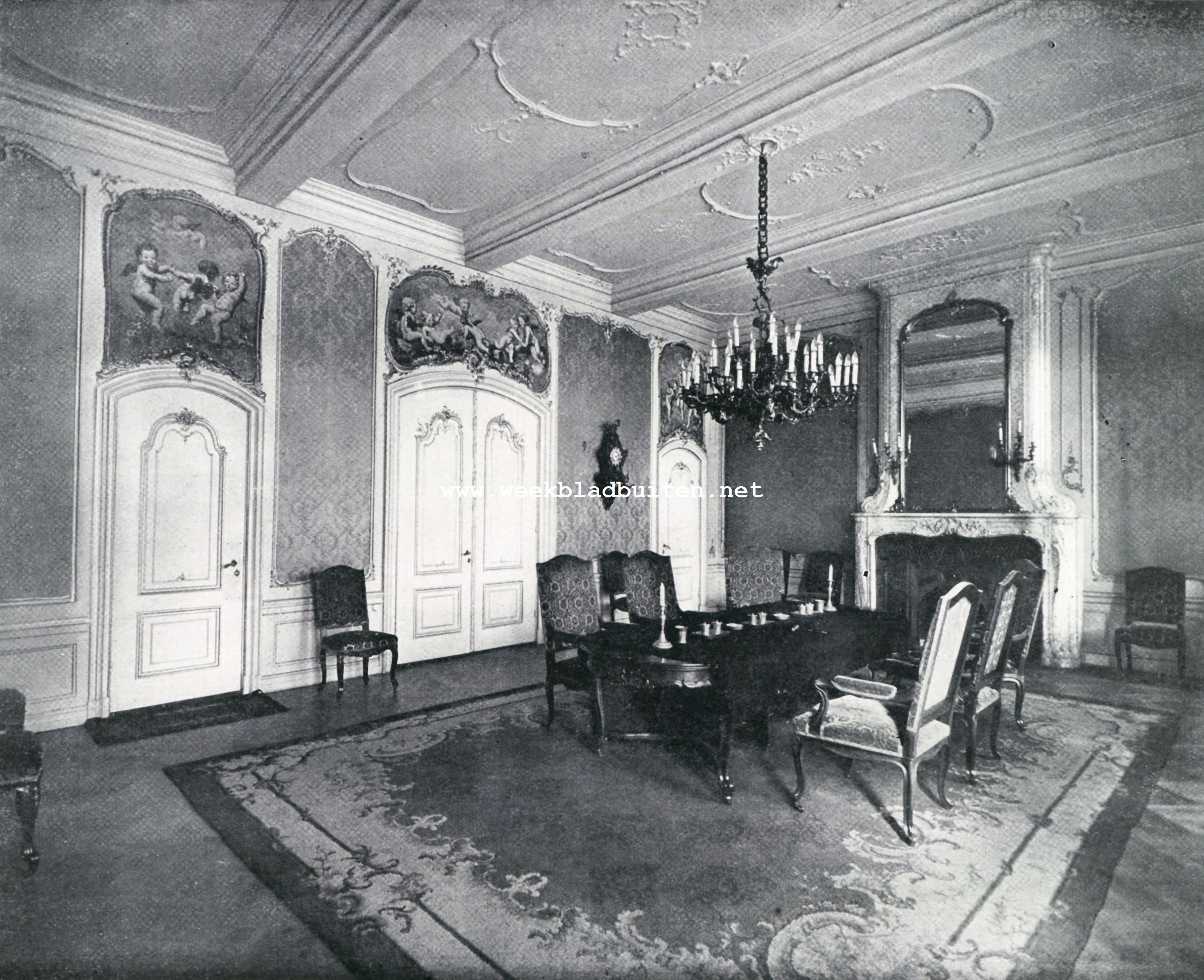 Oude Utrechtsche Huizen. Zaal in het huis van Gillis van Ledenberch aan de Drift te Utrecht