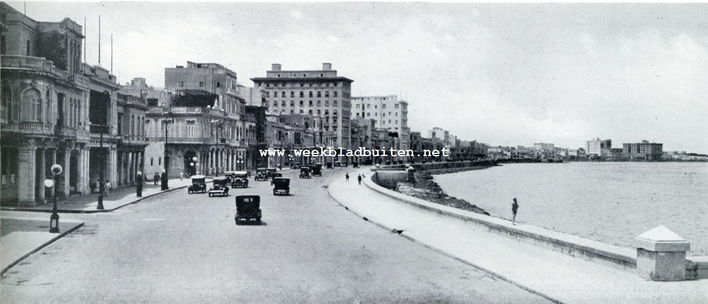 Cuba's hoofdstad. De Malecn-boulevard te Havana