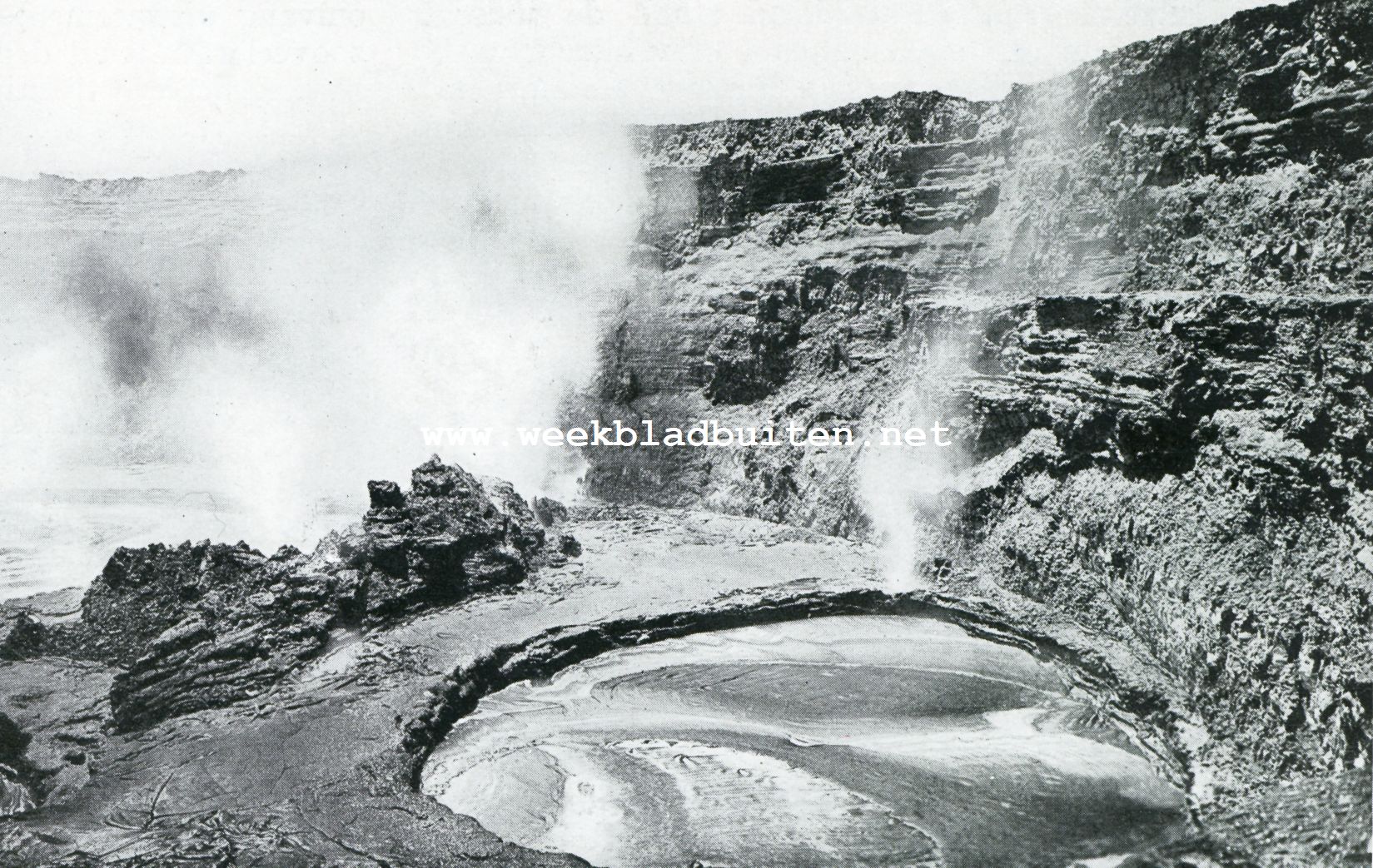 De Sandwich- of Hawai-eilanden. De Kilauea-krater op Hawai
