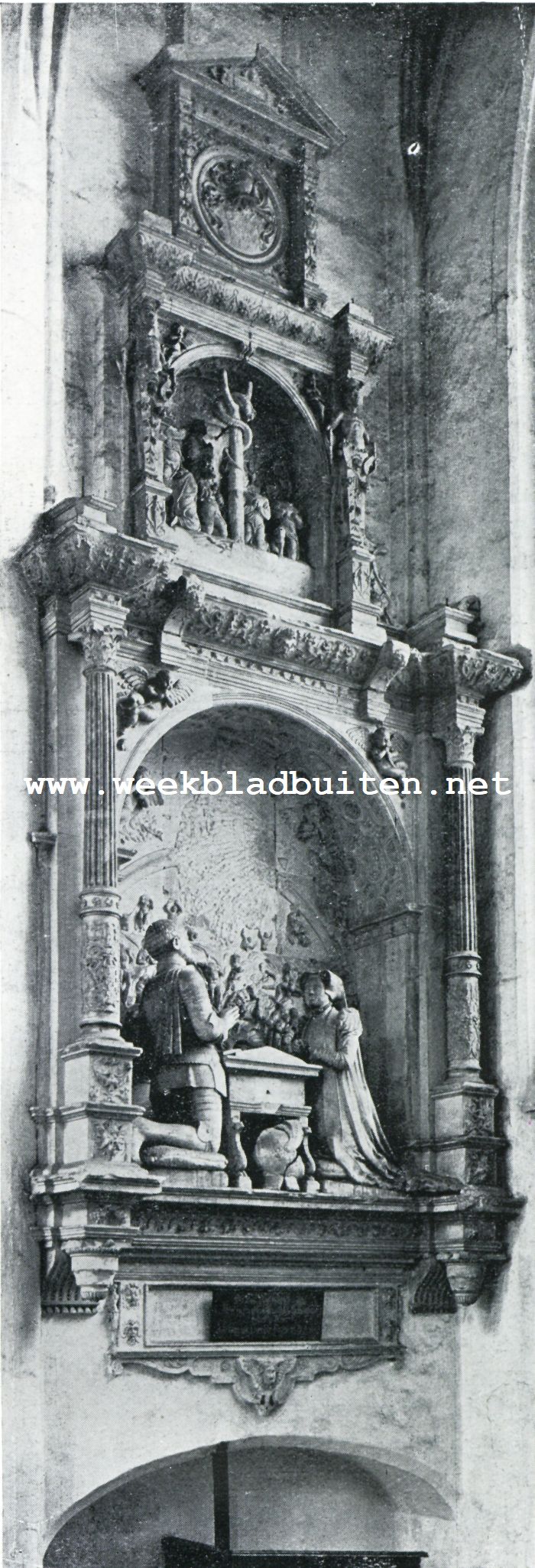 De Groote Kerk te Breda. Grafsteen voor de familie van Assendelft in de Groote Kerk te Breda