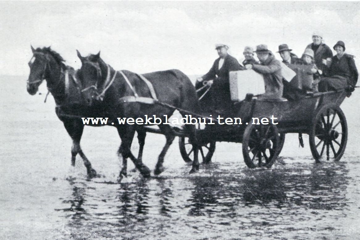 Schiermonnikoog. Door wagens van de boot gehaald