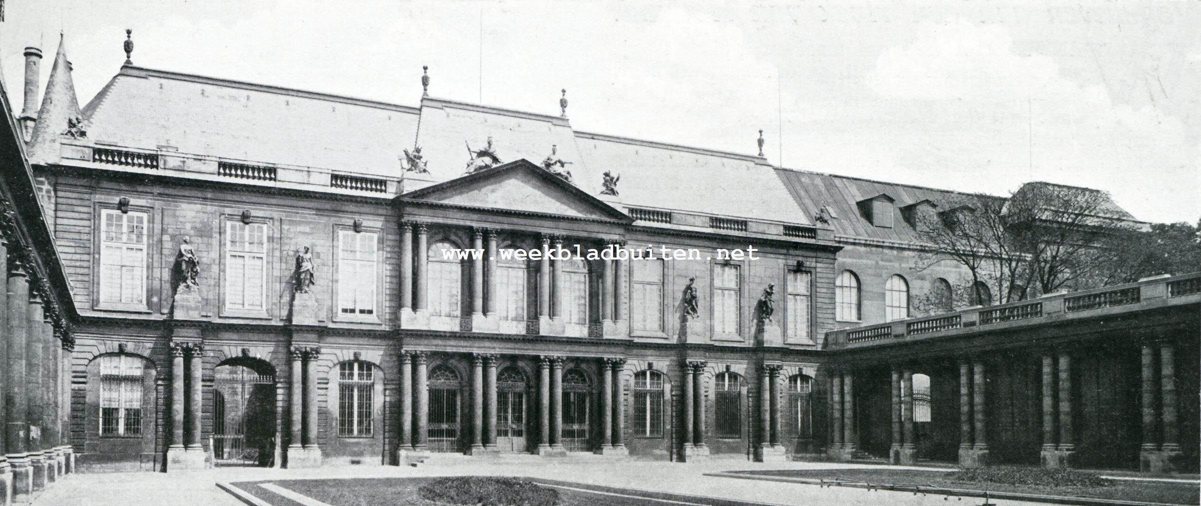 Le Marais en La Place des Vosges te Parijs. Het Palais des Archives (Htel de Soubise)