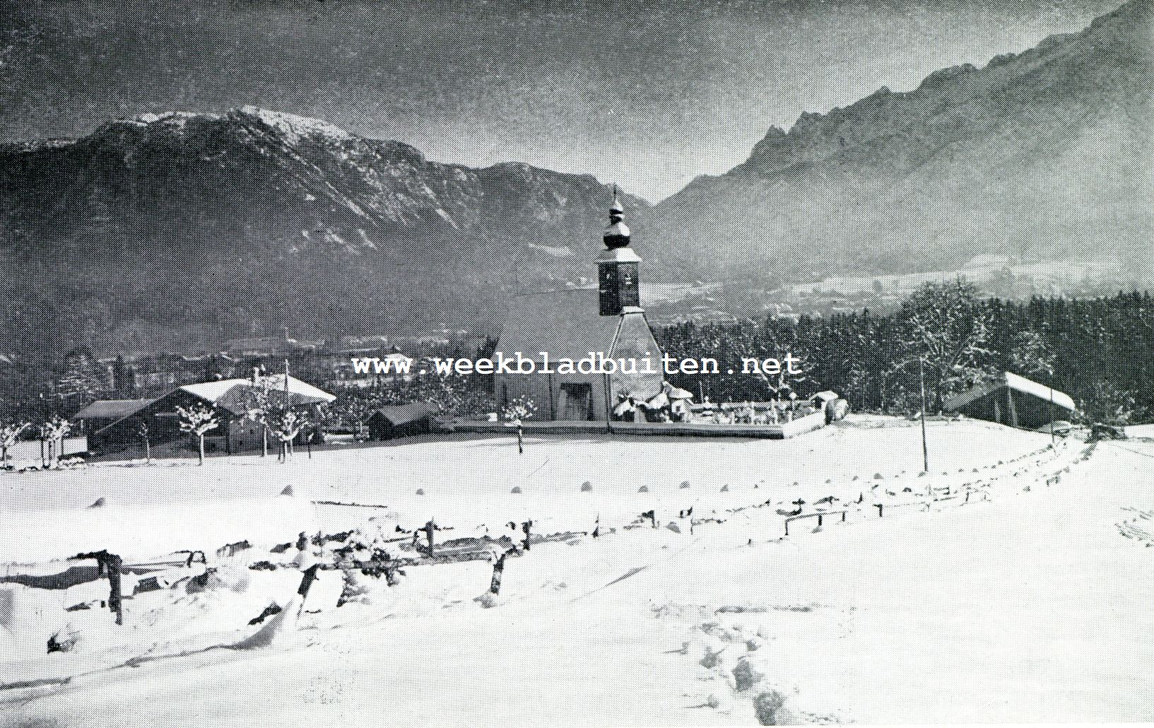Winter en wintersport in de Beiersche Alpen. Het dorpje Nonn bij Bad Reichenhall