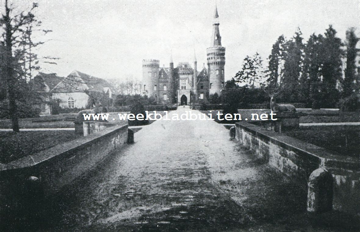 De parkarchitect Hugo A.C. Poortman. Gezicht op het Kasteel Moyland bij Kleef