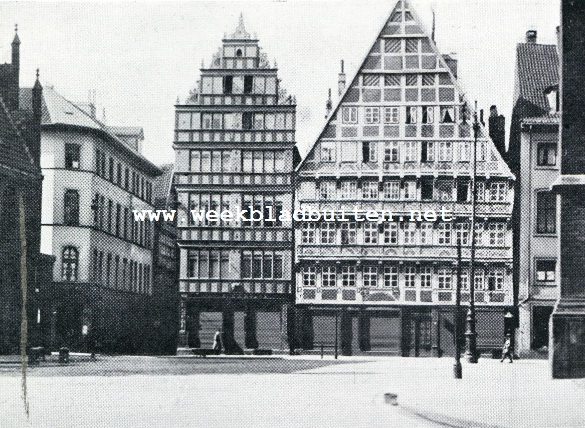Oud-Hannover. Oude gevels aan de Markt