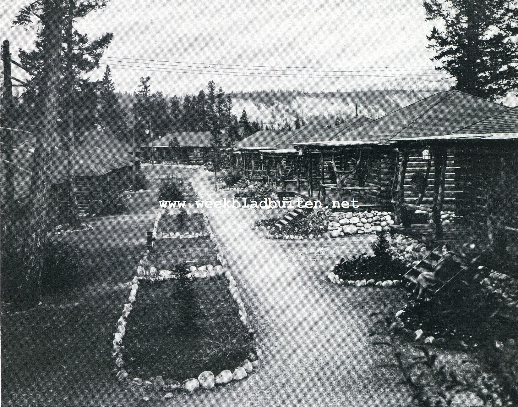 In het Jasper National Park (Canada). Bungalows voor de zomergasten
