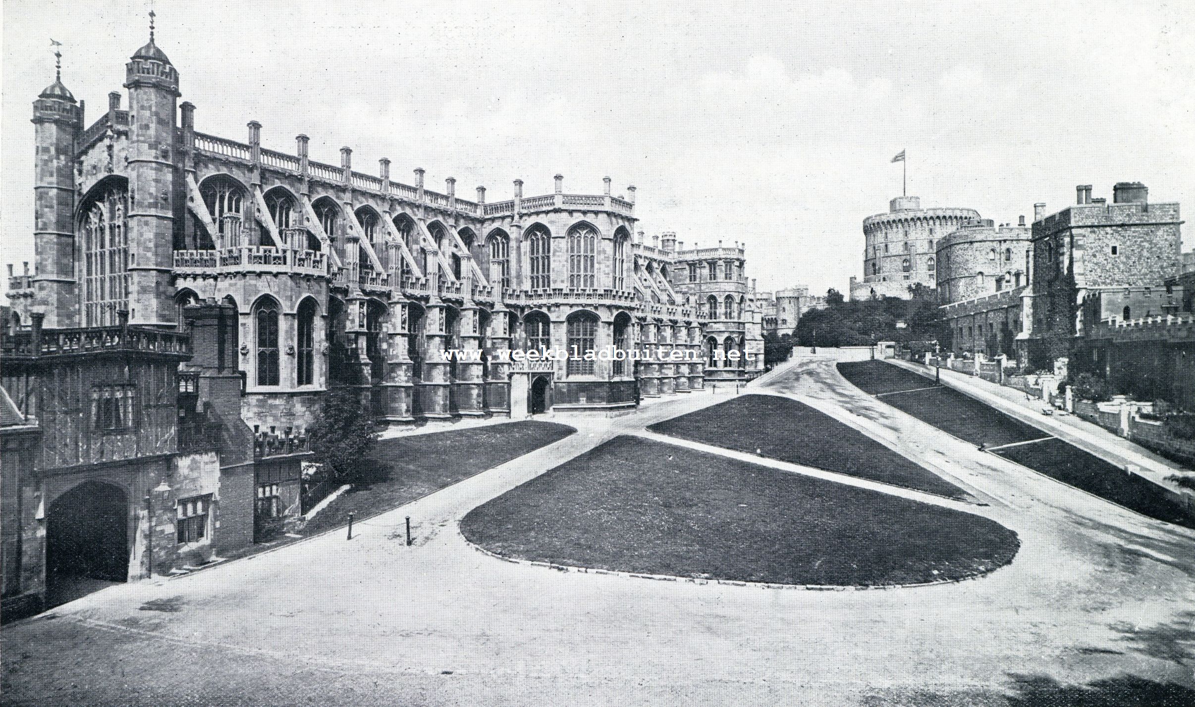 WINDSOR CASTLE. DE ST. GEORGES KAPEL, WAAR DE RIDDERS VAN DEN KOUSEBAND TER KERKE PLEGEN TE GAAN