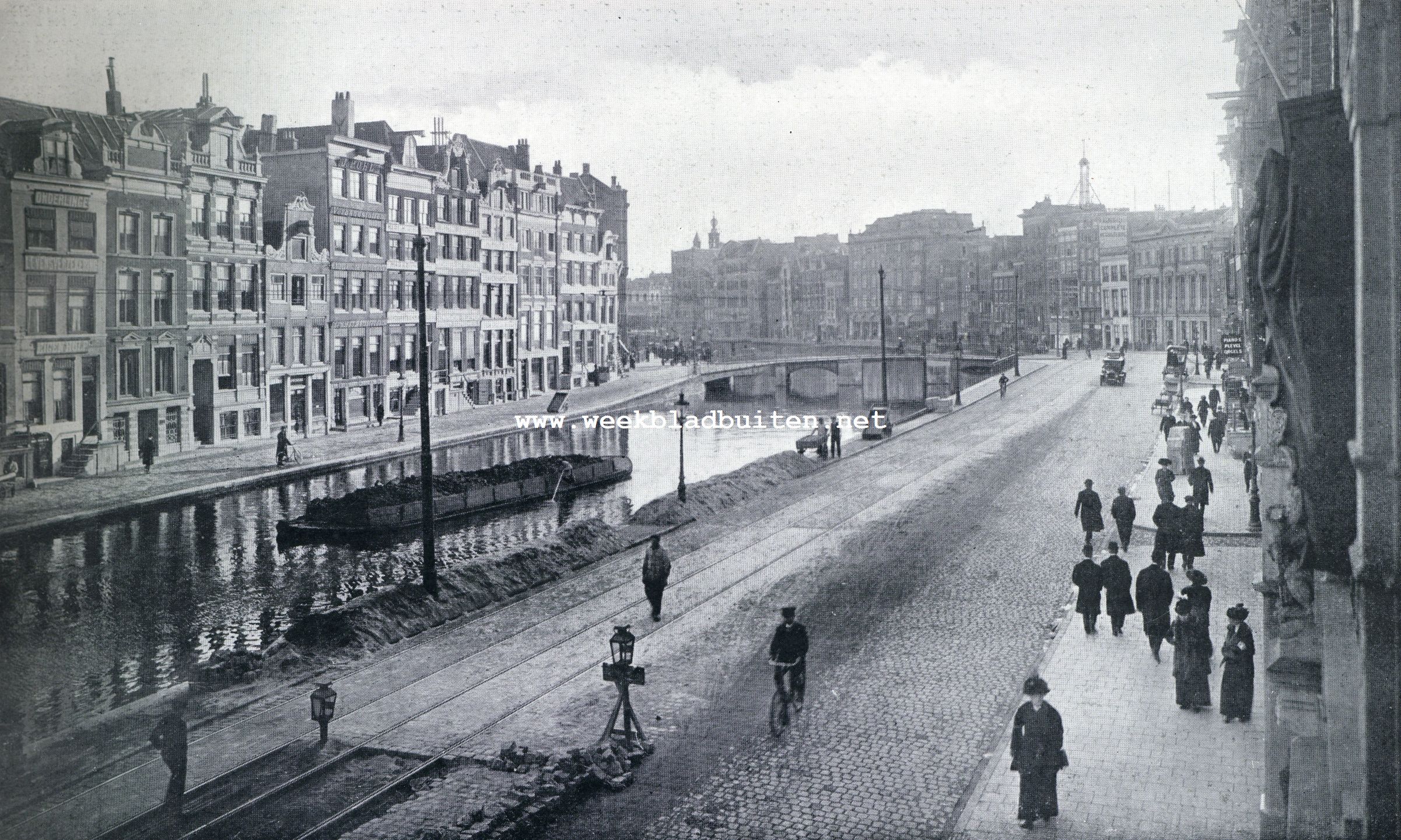 Het Rokin te Amsterdam. Het Rokin tusschen Dam en Langebrug zooals het is