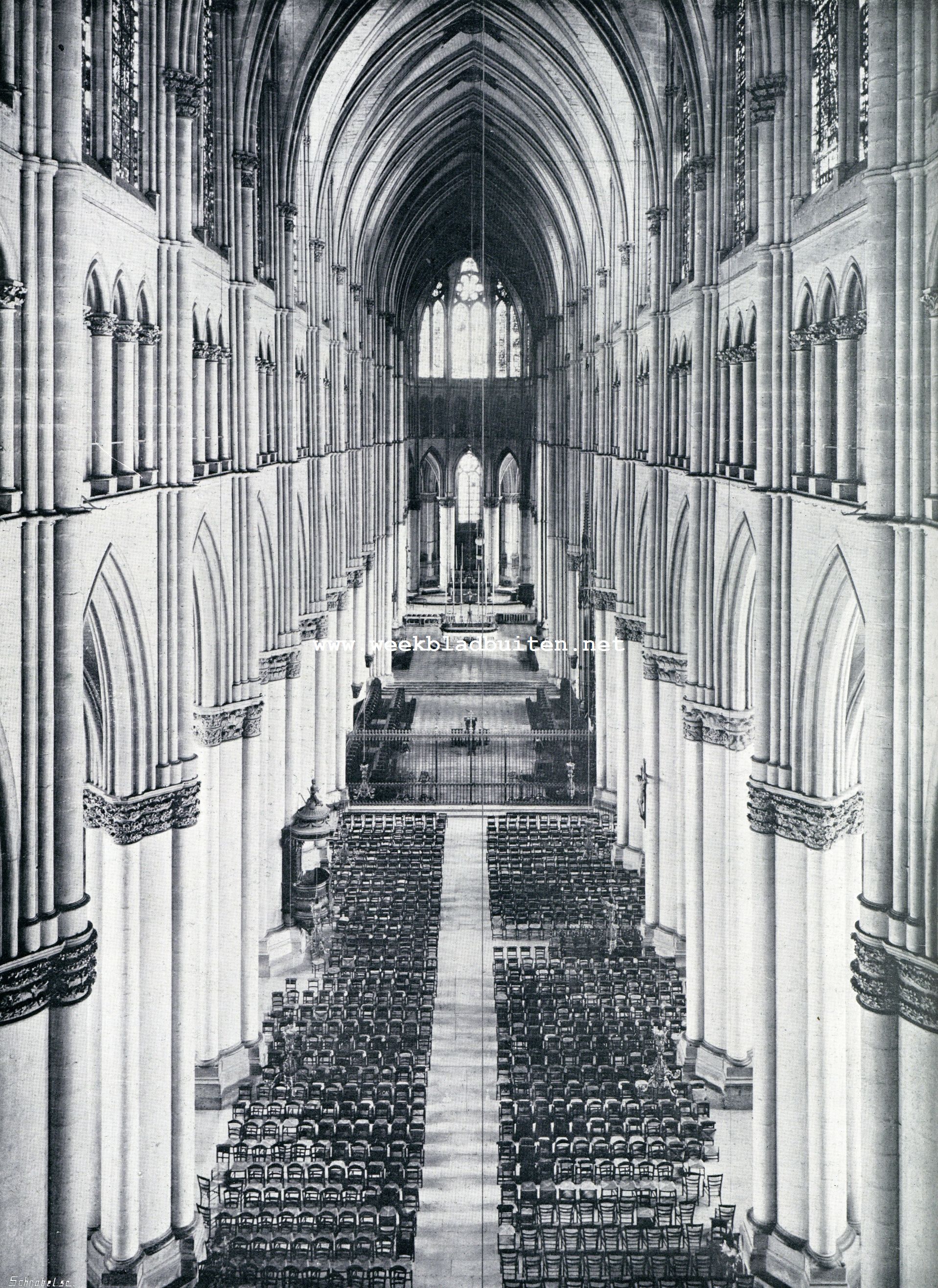 Het inwendige van de Kathedraal te Reims