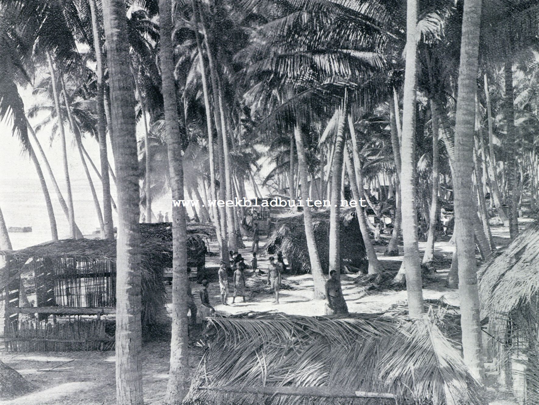 Hula-hula. Een inboorlingendorp op Tahiti