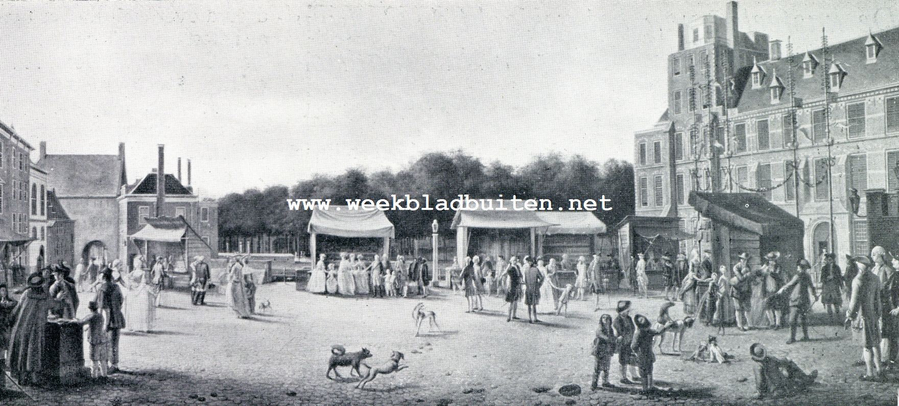 De Haagsche kermis. De Stadhouderlijke familie doet inkoopen op de hofkermis op het Buitenhof