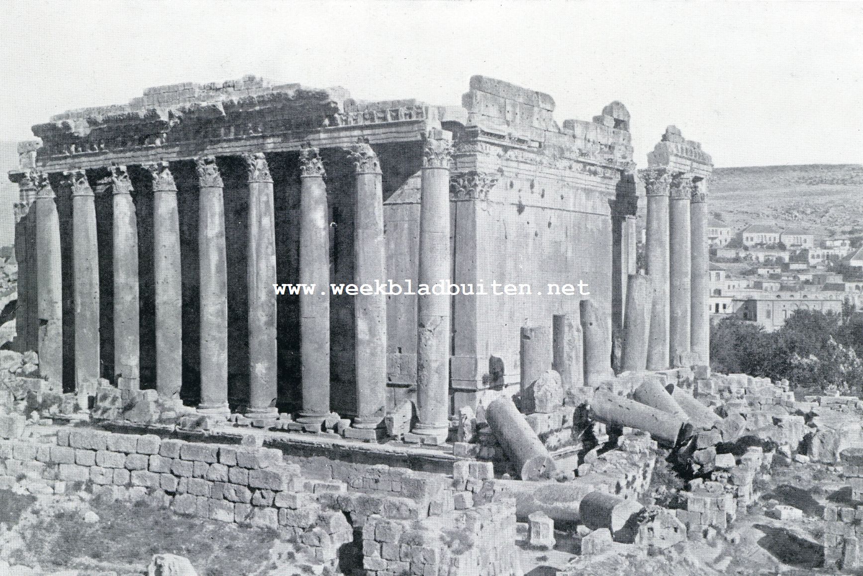 De resten van den Bacchustempel te Baalbek