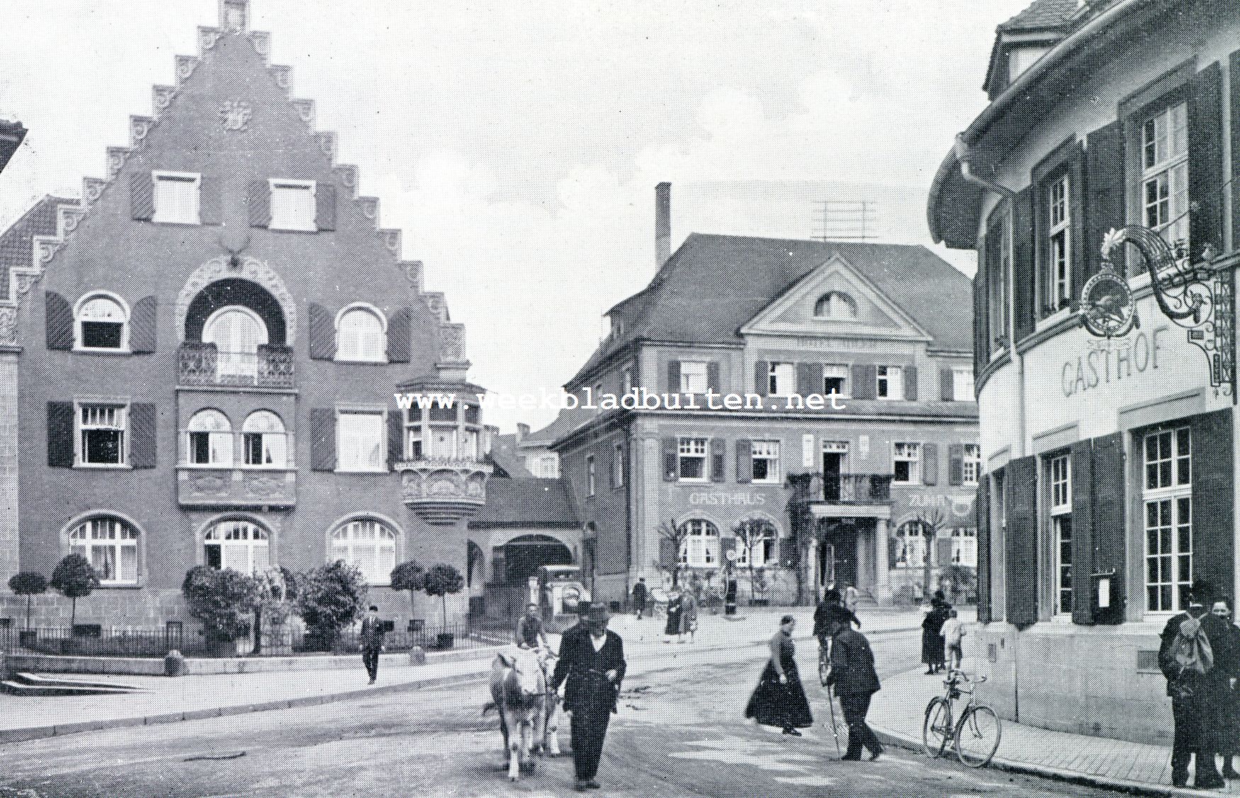 Gasthof met uithangbord te Donau Eschingen (Baden)