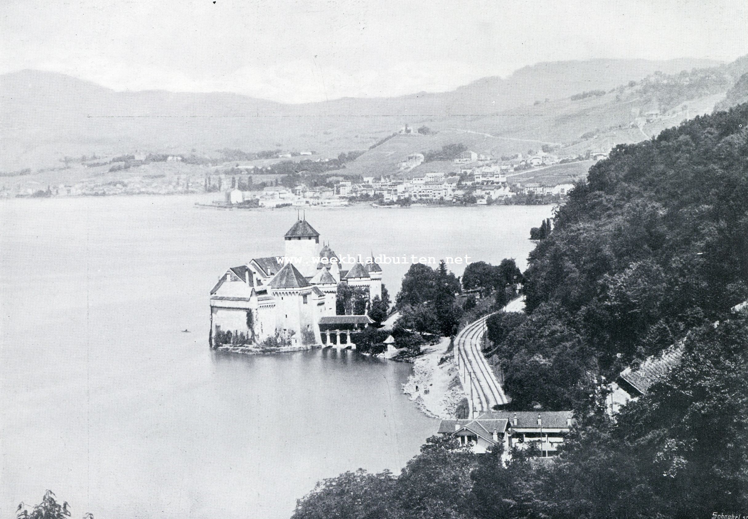 Het Meer van Genve met het kasteel van Chillon
