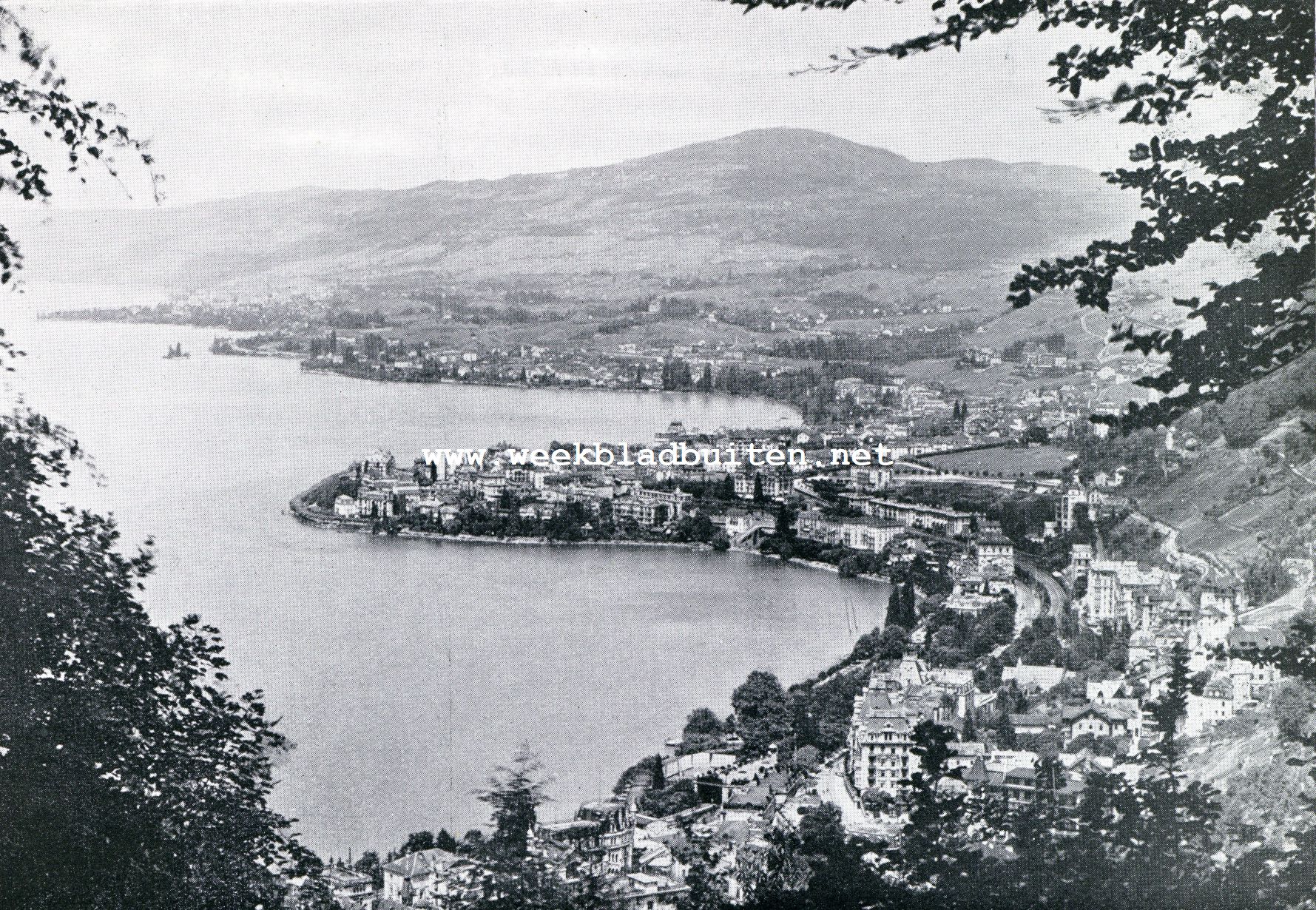 Gezicht op Montreux en het Meer van Genve