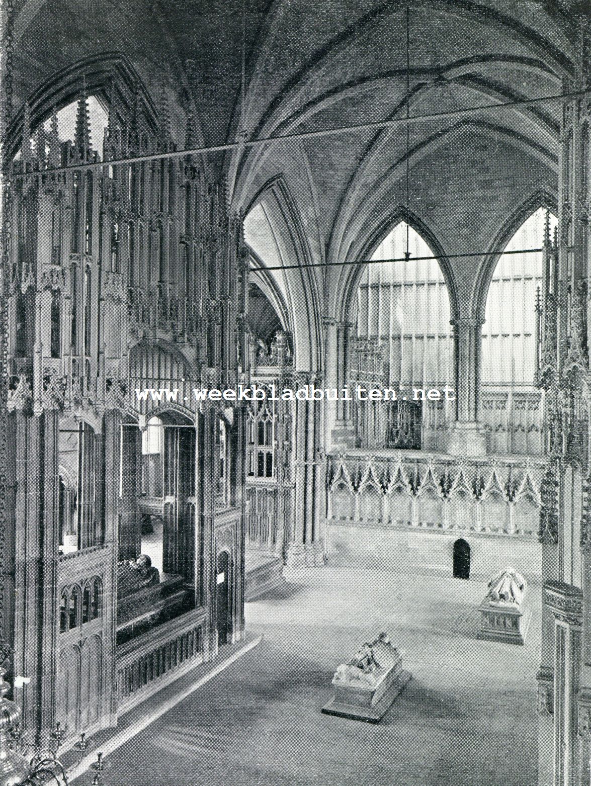 Het interieur van de Kathedraal van Winchester