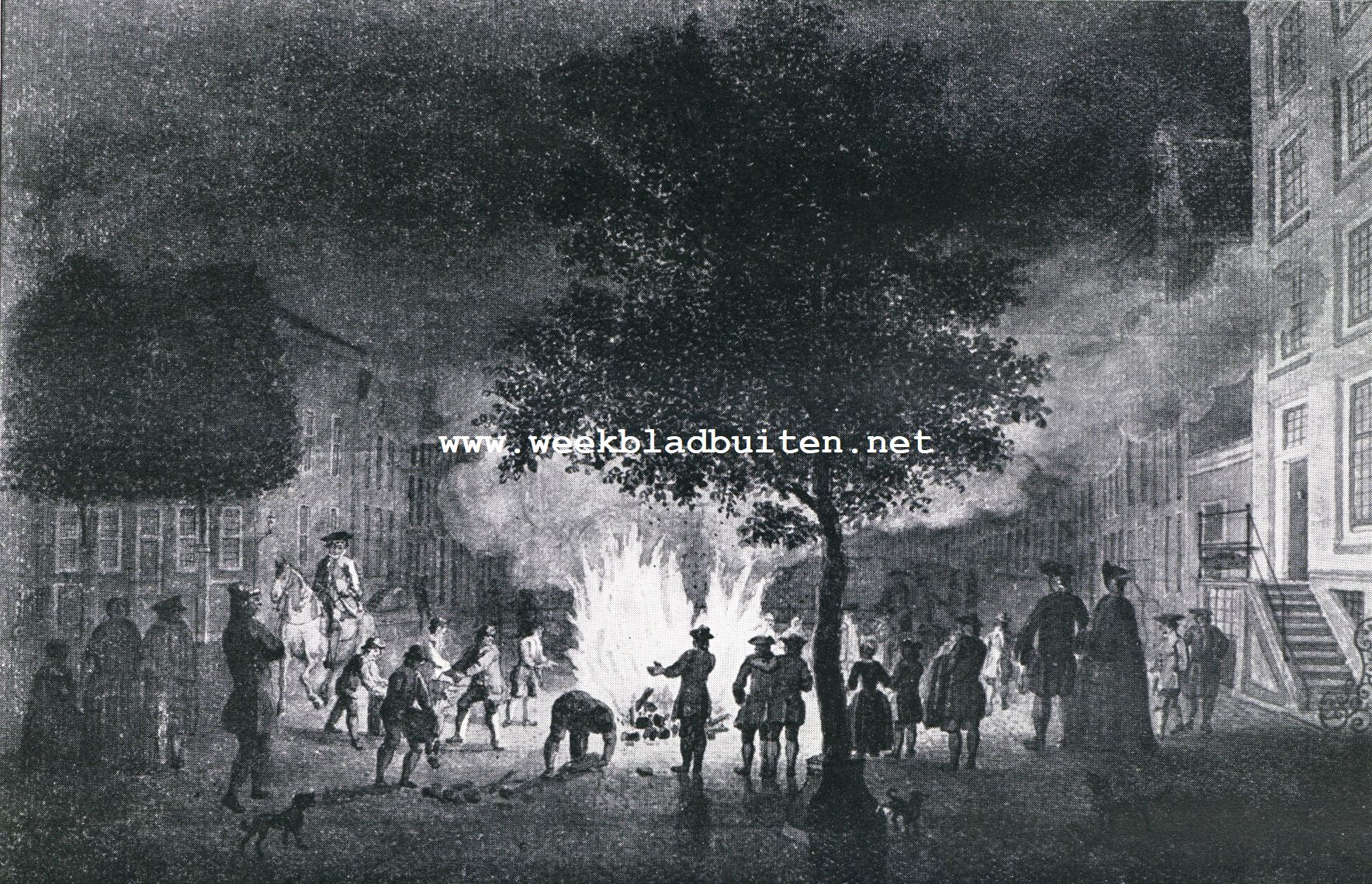 St. Maartensvuur te Amsterdam. Naar een oude prent