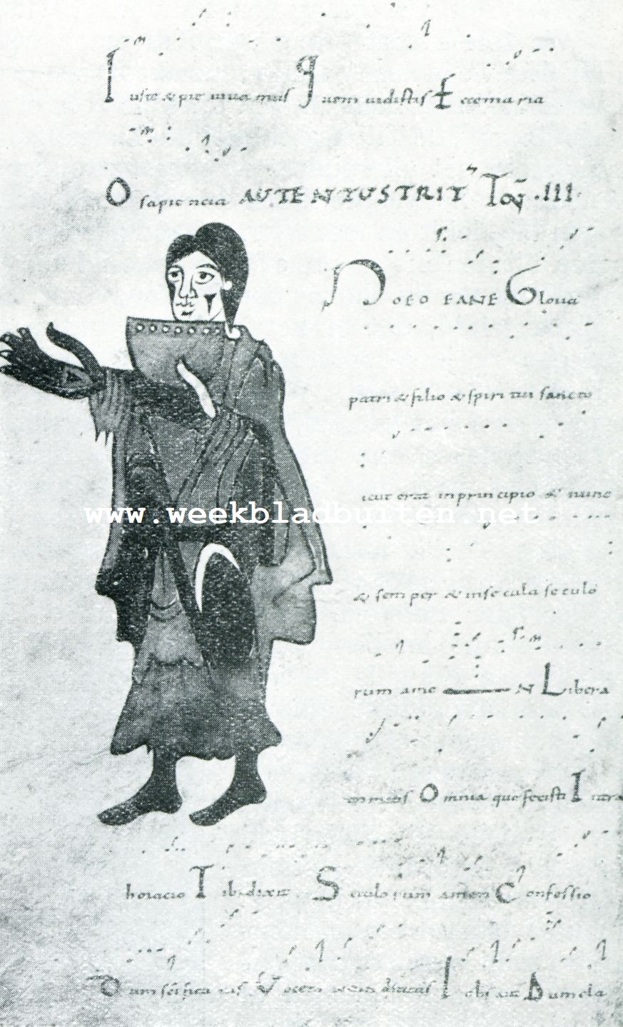HANDSCHRIFT MET NEUMEN UIT DE 10DE EEUW (AANWEZIG OP DE BIBLIOTHQUE NATIONALE TE PARIJS)