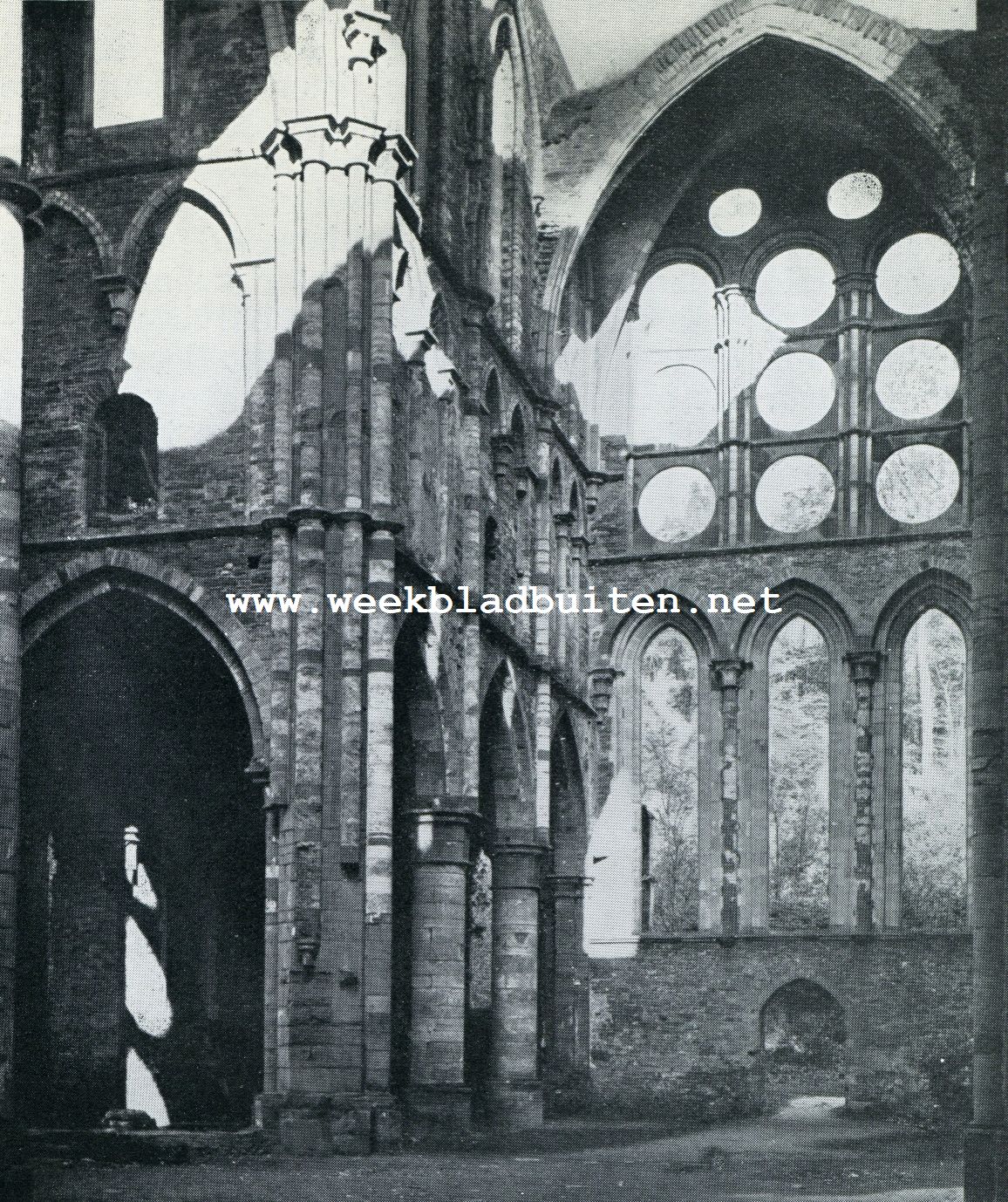 De voormalige Abdij van Villers. Transept der kerk