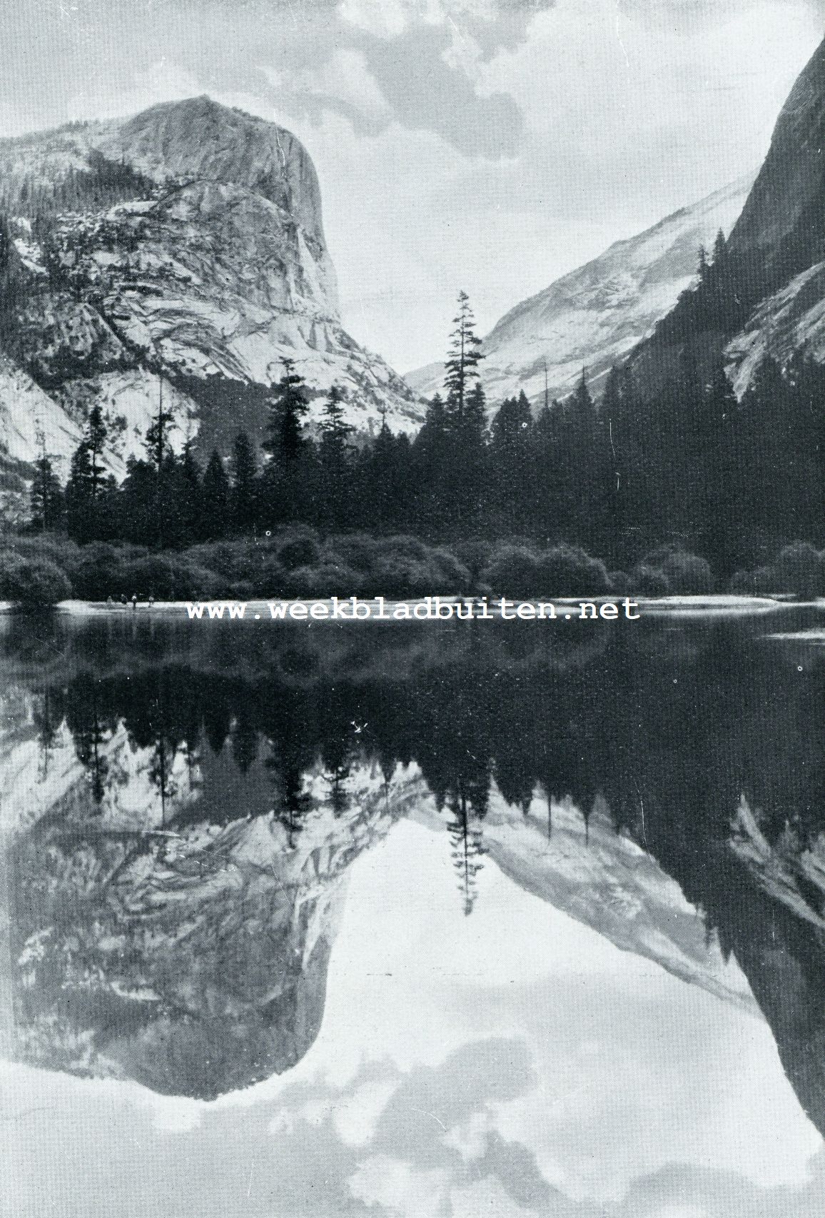 De Yo-sem-i-ties, hun vallei en de reuzen van Mariposa. Mirror Lake