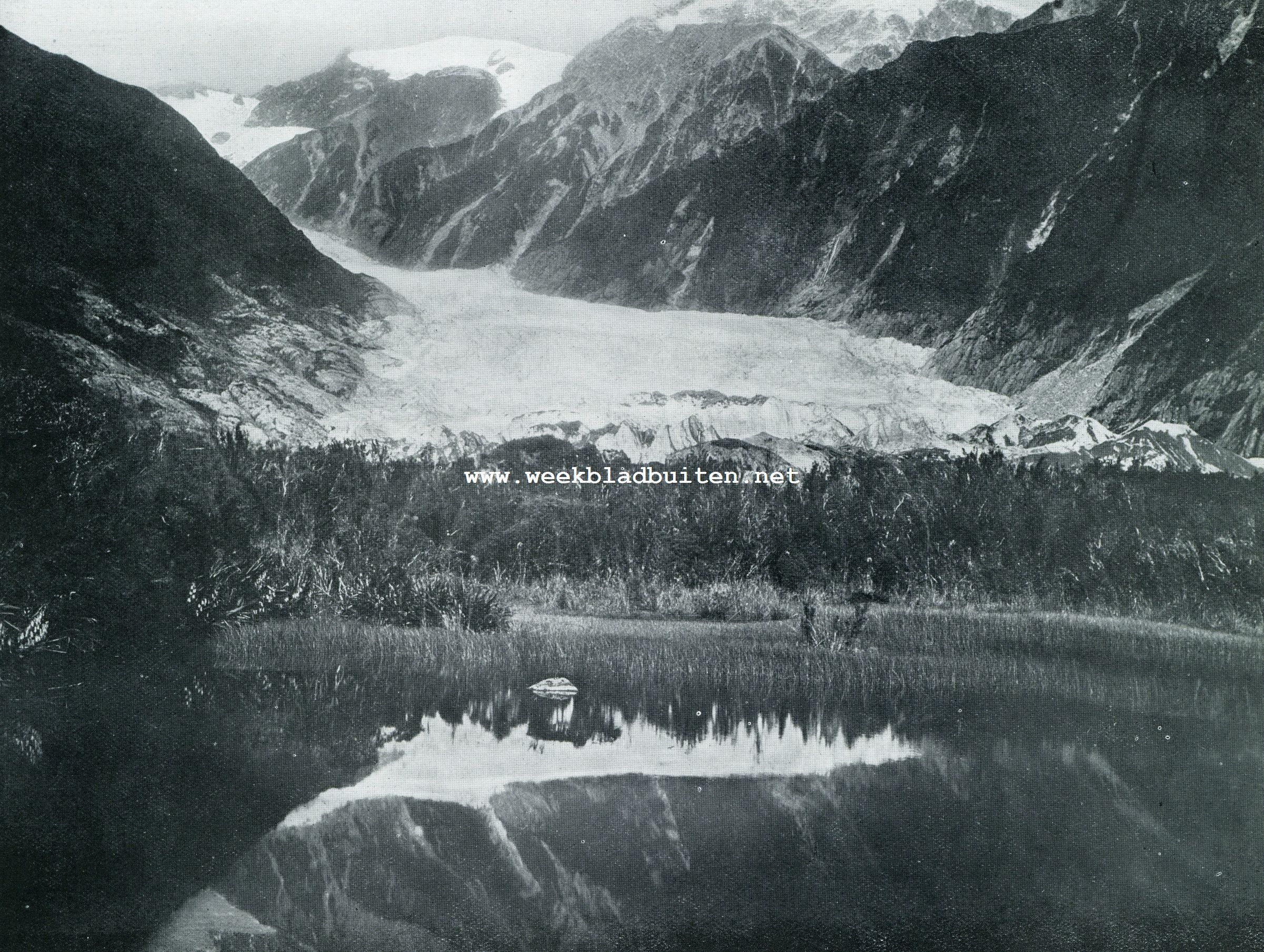 De gletschers van Nieuw-Zeeland. De Franz-Jozef Gletscher op Nieuw-Zeeland