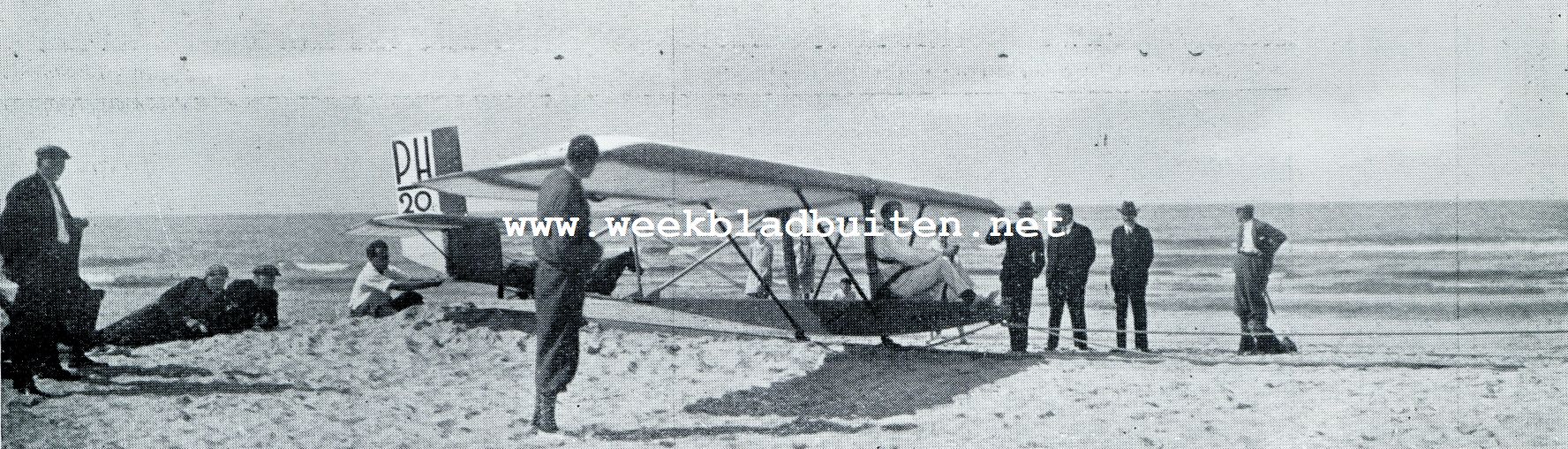 Het zweefkamp van de Alg. Nederl. Zweef-Vereeniging te Egmond aan Zee. Zweefvliegen te Egmond voor den start