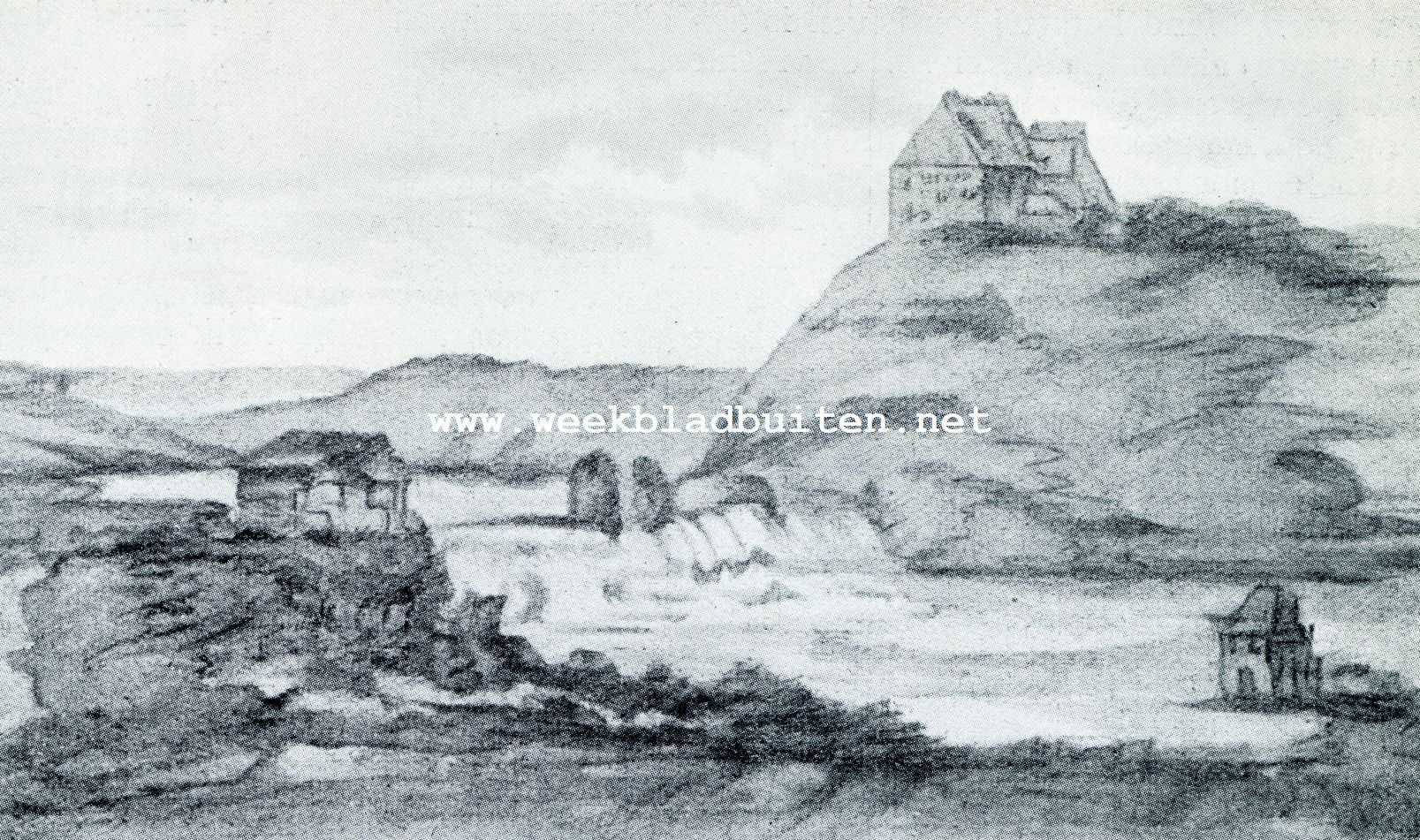 DE WATERVAL VAN SCHAFFHAUSEN, DOOR GOETHE OP EEN REIS NAAR ZWITSERLAND GETEEKEND