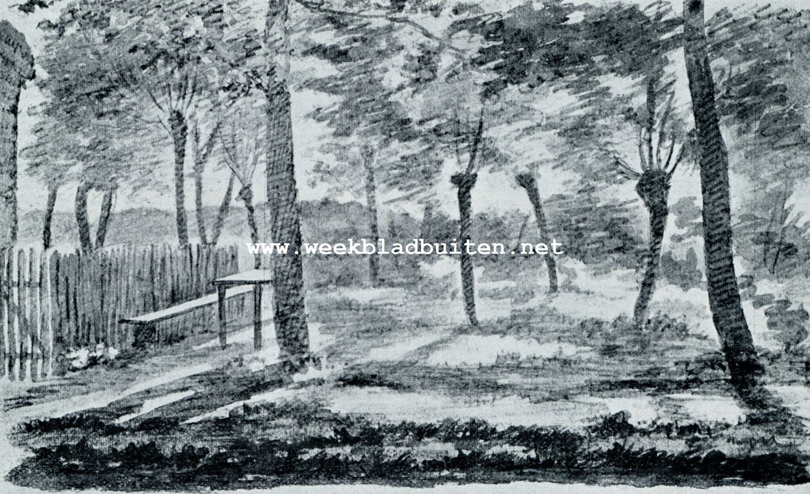 BIJ HET TUINHEK. TEEKENING VAN GOETHE