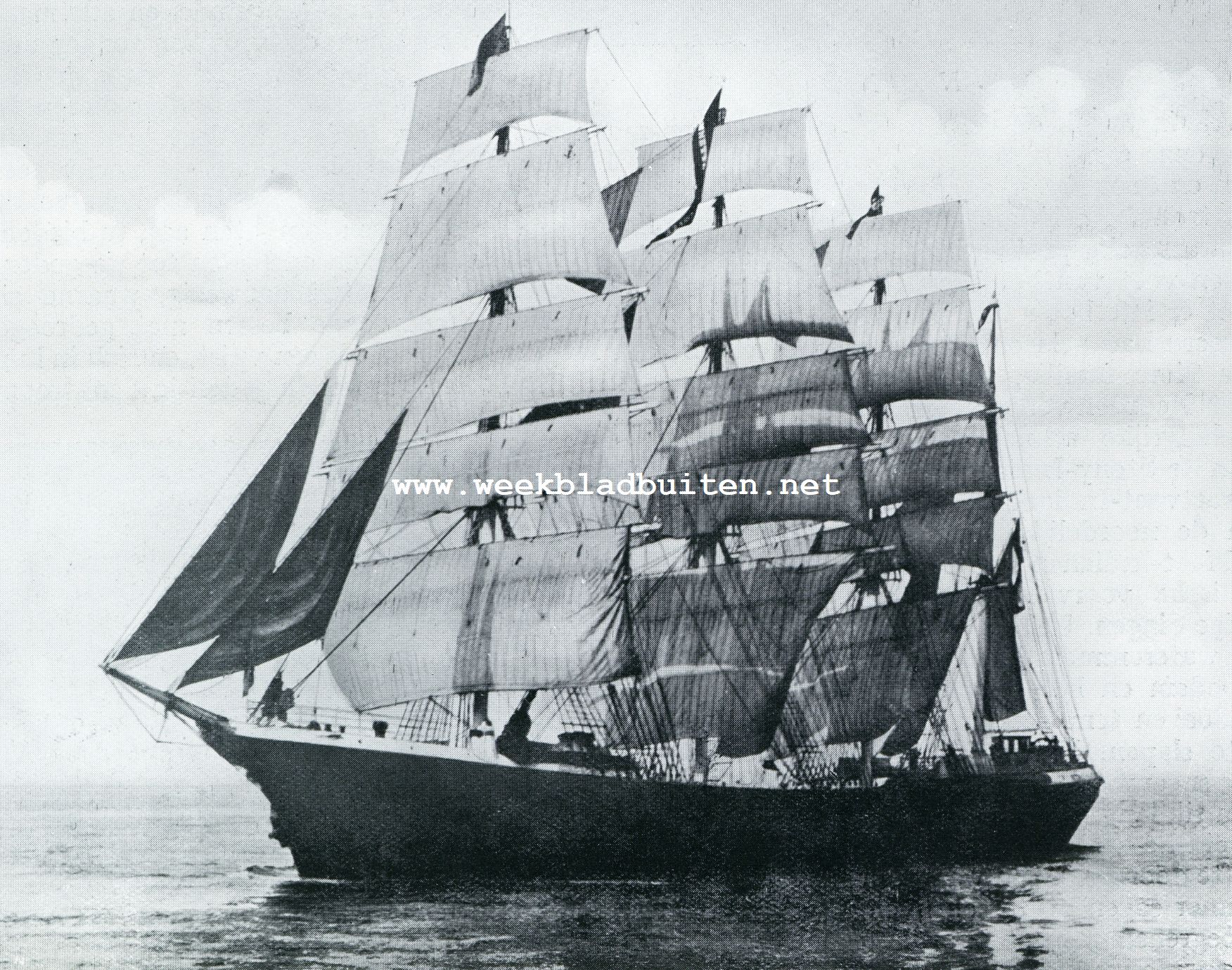 VAN DE ZEILSCHEPEN OP DE GROOTE VAART. DE HOLLANDSCHE VIERMASTBARK JEANNETTE FRANCOISE