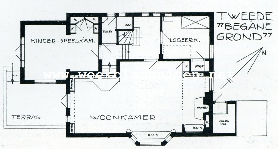 Plattegrond van landhuis te Aalst. Schaal 1: 250