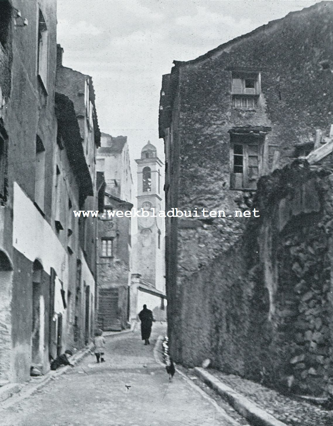 CORSICA. EEN DER HOOFDSTRATEN VAN CORTE