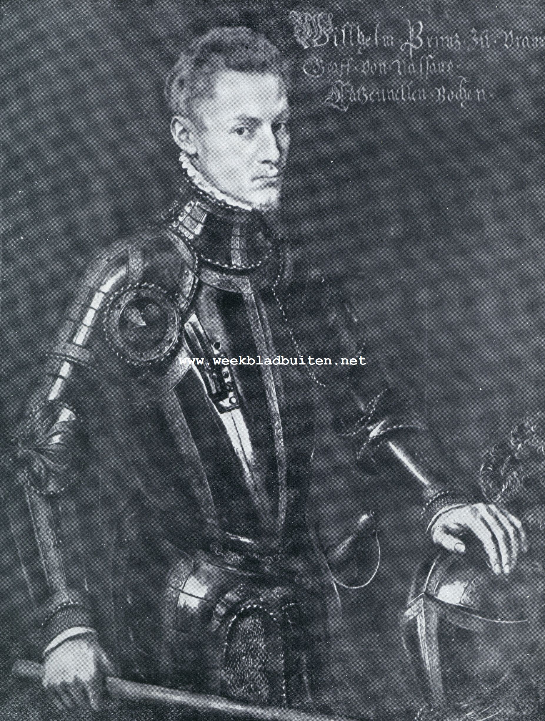 PRINS WILLEM I OP 22-JARIGEN LEEFTIJD. NAAR EEN SCHILDERIJ, WAARSCHIJNLIJK VAN ANTHONIE MORO VAN DASHORST, BEKEND ALS MORO, IN DE STAATLICHE GEMLDEGALERIE TE KASSEL