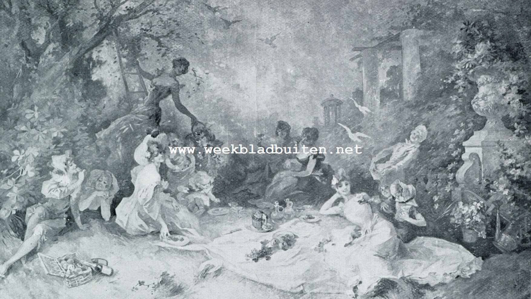 JULES CHRETDE BUITENPARTIJ (ONTWERP IN OLIE VERF VOOR EEN WANDTAPIJT)