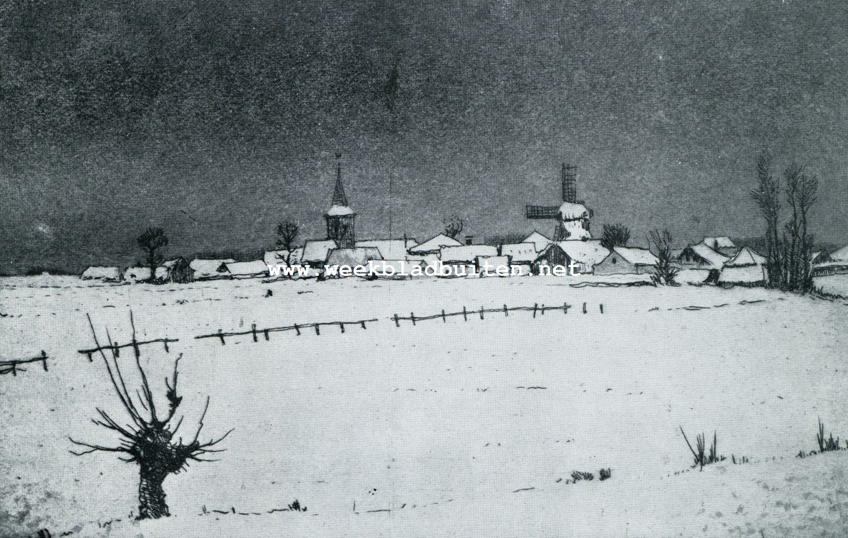 BENNEKOM IN DE SNEEUW (Naar een ets van Jan Poortenaar)