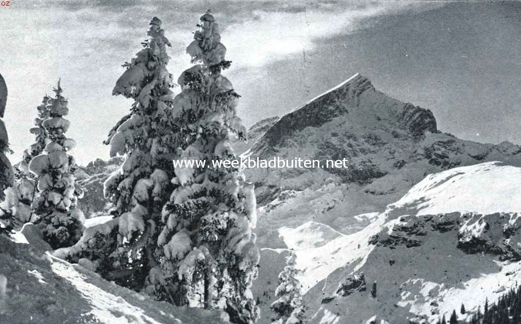 Garmisch-Partenkirchen in den winter. De Alpspitze bij Garmisch-Partenkirchen