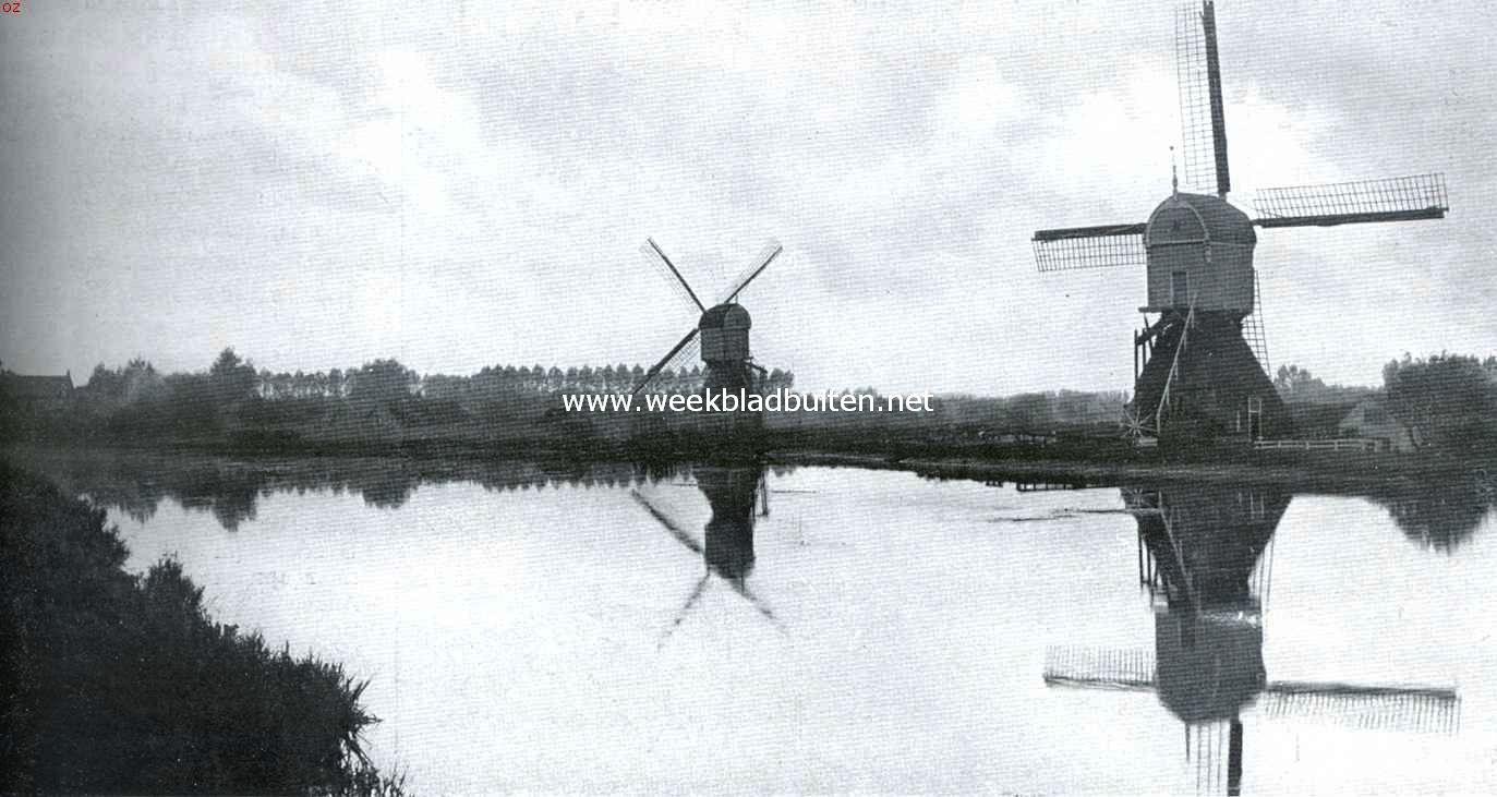 De Alblasserwaard. Molens aan het Zederikkanaal bij Meerkerk