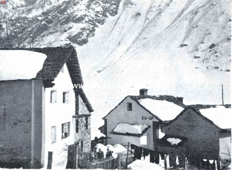Bosco, een Duitsch-Zwitsersche nederzetting in Tessino. Bosco, het sneeuwdorp