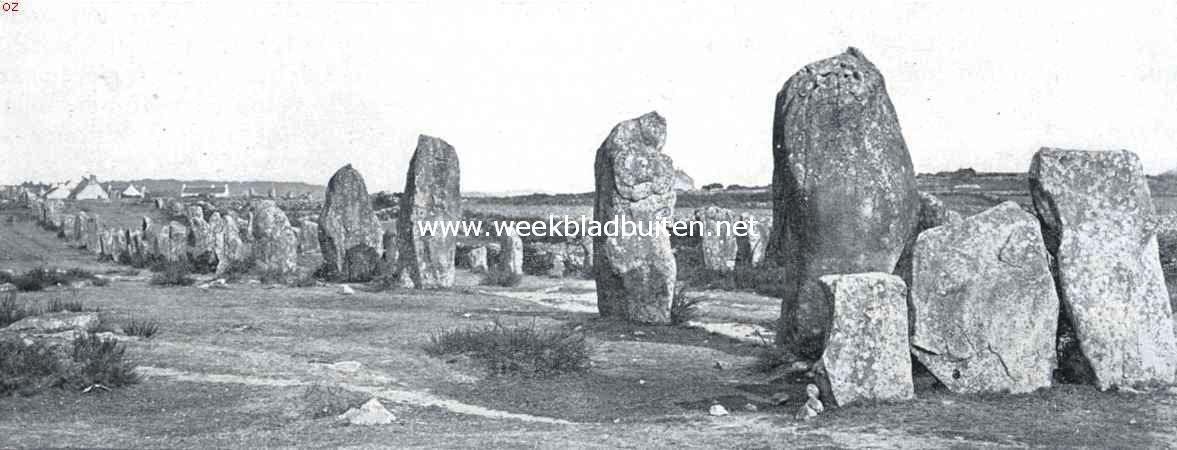 Land en volk van Bretagne. Menhirs bij Carnac in Bretagne