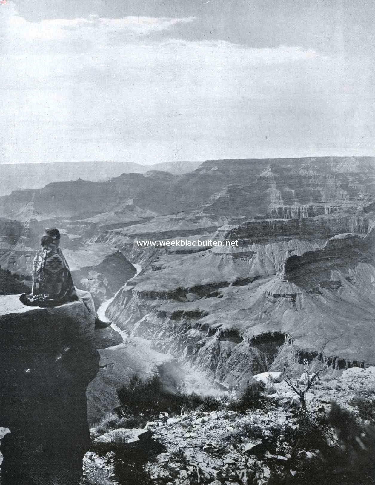 De Grand Caon in het Grand Canyon National Park (Arizona); in de diepte de Colorado-rivier (bij het artikel: 