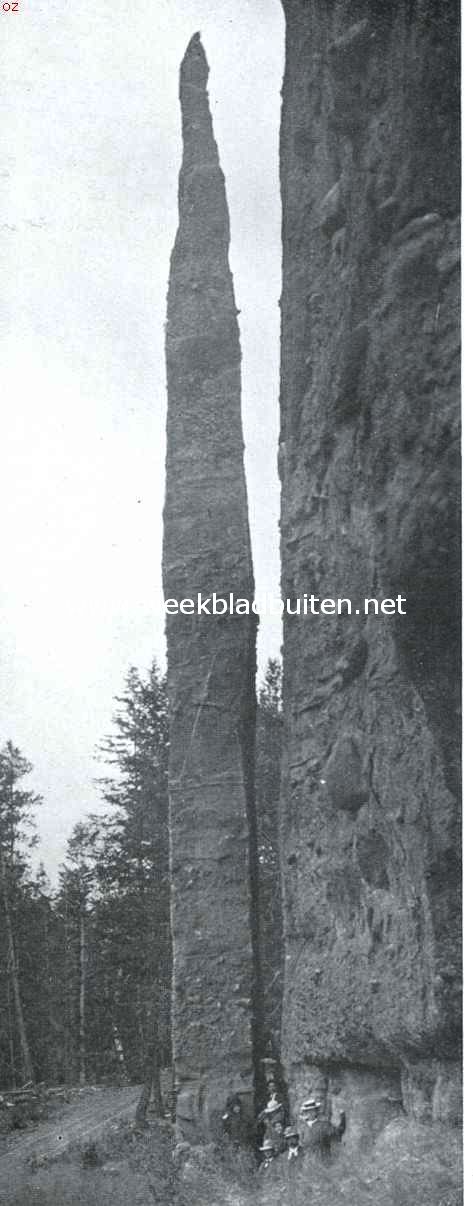 De rustelooze aarde. Chimney-rock in de Rocky-Mountains