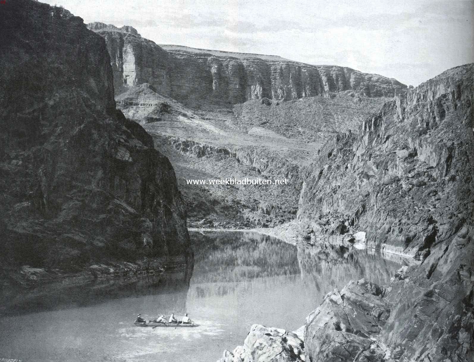 De rustelooze aarde. De Colorado-rivier, in de diepte van de Grand Caon stroomend