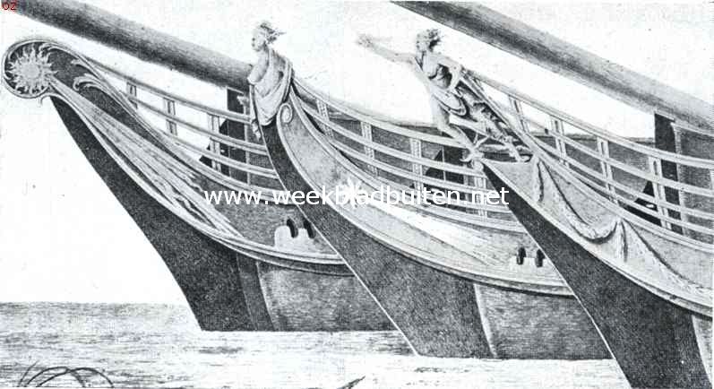 Scheepsfolklore in de scheepsversiering. Drie ontwerpen voor de schegversiering van den korvet 