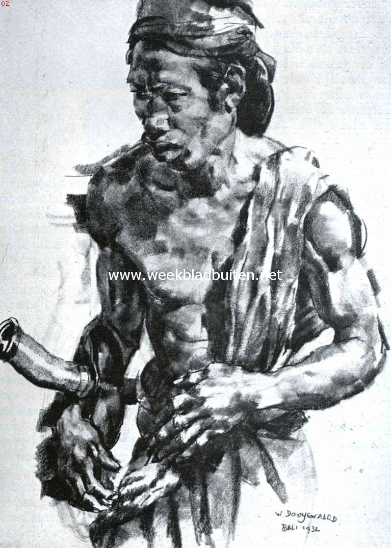 Bali. Zuid-Balinees. Naar een schilderij van Willem Dooijewaard