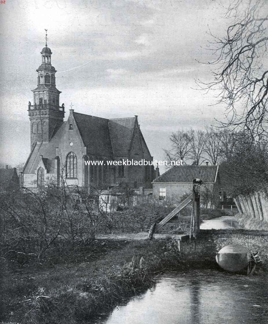 Tusschen Haastrecht en Schoonhoven. - De Vlist. De Ned. Herv. Kerk te Haastrecht, grootendeels uit de 2e helft der 15e eeuw, na den brand in 1896 gewijzigd