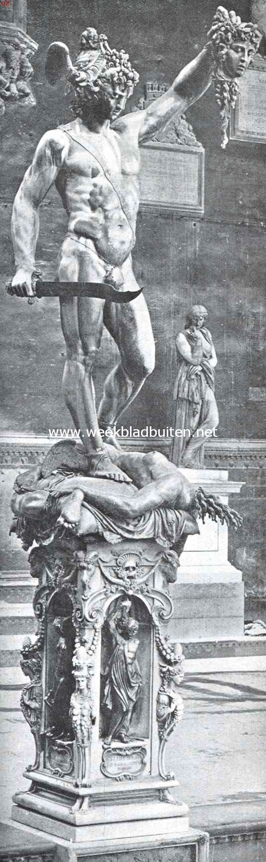 De wonderen van Florence. De Perseus aan de Piazza della Signoria te Florence